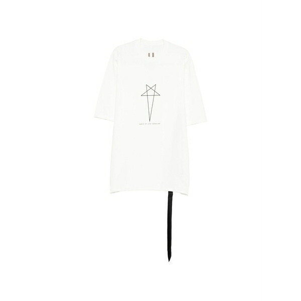 リックオウエンス メンズ ティーシャツ トップス Star-graphic ribbon t-shirt White トップス-メンズファッション-Tシャツ・カットソー