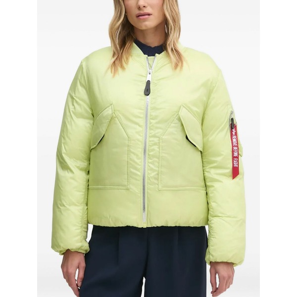 アルファインダストリーズ レディース 上衣＆上衣 アウター Ma-1 zip pocket jacket Green