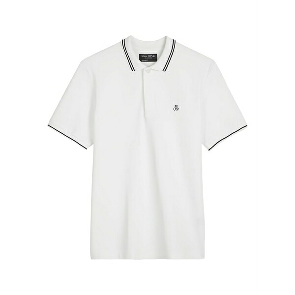 マルコポーロ メンズ ポロシャツ トップス Contrasting-stripes polo shirt White|asty