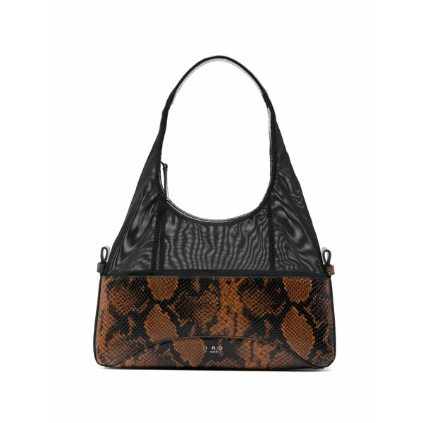 イロ レディース トートバッグ バッグ Snakeskin-effect mesh tote bag Black｜asty