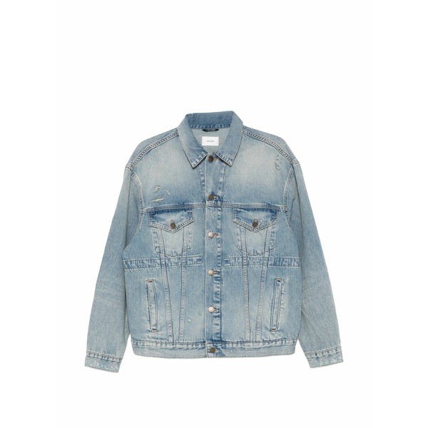 御機嫌冷やりとした レディース 上衣＆上衣 アウター Clay broken celestial distressed buttoned jacket Blue