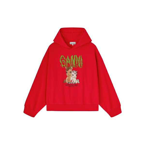 ガニー レディース パーカー・スウェットシャツ アウター Graphic-print hoodie Red