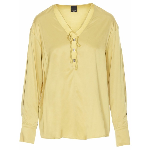 ピンコ レディース シャツ トップス Long-sleeve blouse Yellow｜asty