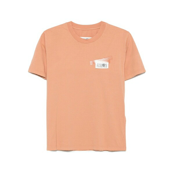 マルタンマルジェラ レディース Tシャツ トップス Tape-detail t-shirt Orange｜asty