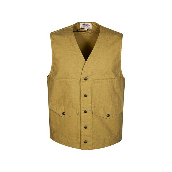 フィルソン メンズ 上衣＆上衣 アウター Button pocket cotton gilet Yellow
