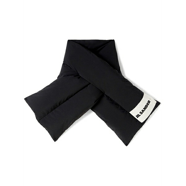 ジル・サンダー メンズ えり巻き・袈裟・えり巻き 付属物 Logo-patch padded scarf Black