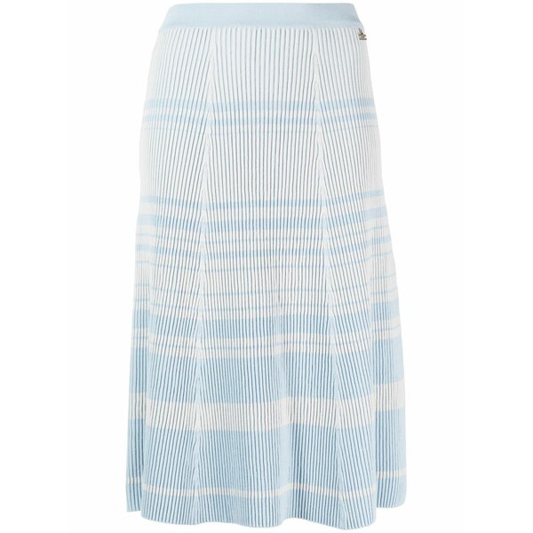 エリザベスフランキ レディース スカート ボトムス Striped ribbed midi skirt Blue|asty