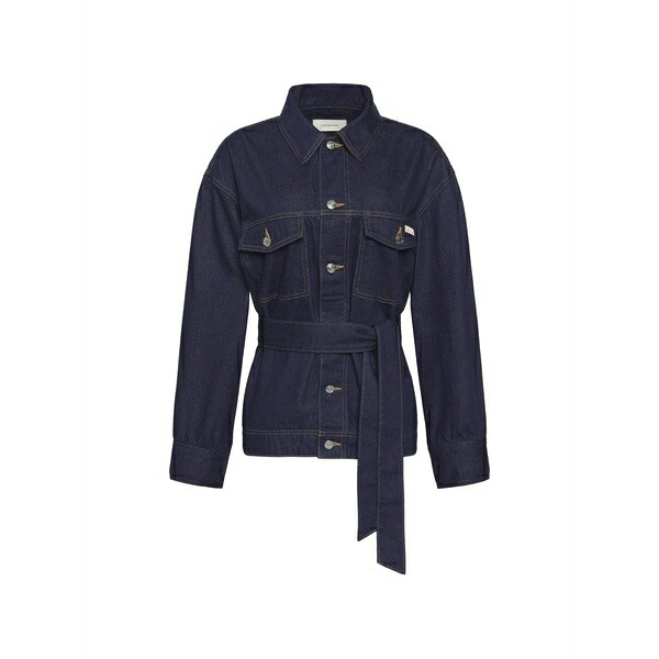 カルバンクライン レディース 上衣＆上衣 アウター Belted button-fastening jacket Blue