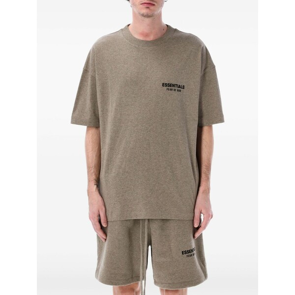 エフオージーエッセンシャルズ メンズ Tシャツ トップス Essentials logo-print oversized t-shirt Brown