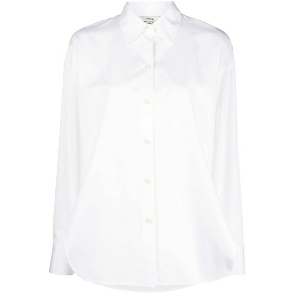 ヴィンス レディース シャツ トップス Side-slit cotton shirt White｜asty