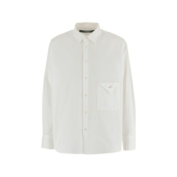 ジャクエムス メンズ シャツ トップス Flap-pocket long-sleeved shirt White｜asty