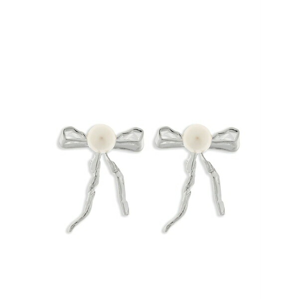 マルニ レディース ピアス&イヤリング アクセサリー Bow-motif earrings Silver|asty