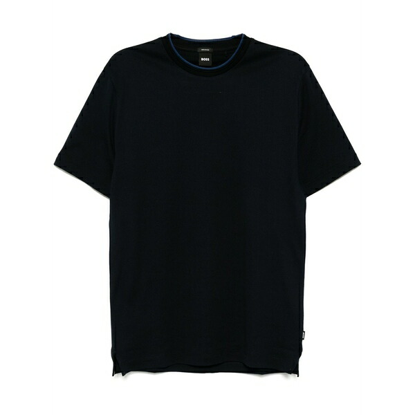 ボス メンズ Tシャツ トップス Mercerised t-shirt Blue