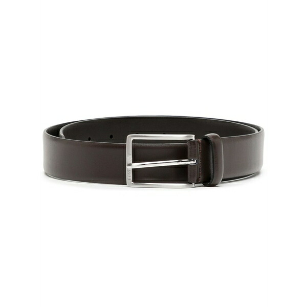 元締め メンズ 胴締め 付属品 Buckle-fastening leather belt  Brown