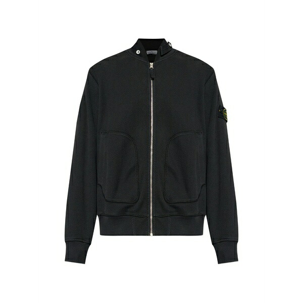 ストーンアイランド メンズ パーカー・スウェットシャツ アウター Logo-patch sweatshirt Black｜asty 95,040円