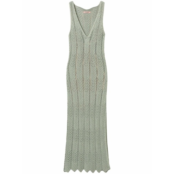 ツインセット レディース ワンピース トップス Knitted dress Green｜asty