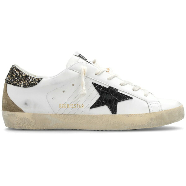 Golden Goose ゴールデングース レディース スニーカー  【Golden Goose Super-Star White Black Croc Glitter (Women\u0027s)】  大いさ US_5(22.0糎) White Black