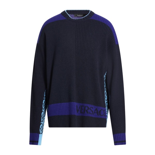 【貨物輸送無料】 ヴェルサーチ メンズ 編み物\u0026プルオーバー アウター Sweaters Blue