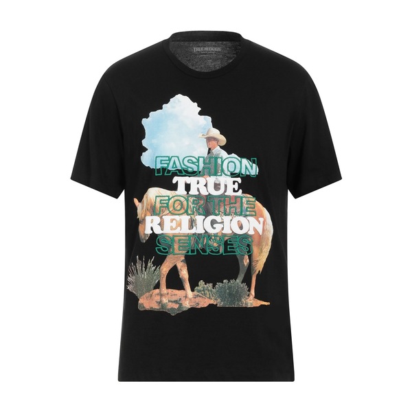 【送料無料】 トゥルーレリジョン メンズ Tシャツ トップス T-shirts Black｜asty