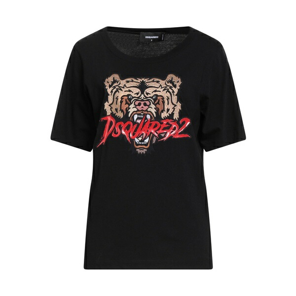【送料無料】 ディースクエアード レディース Tシャツ トップス T-shirts Black