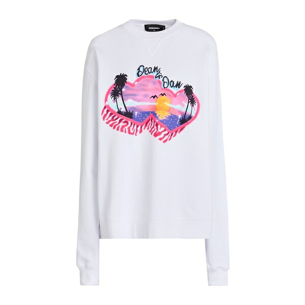 【送料無料】 ディースクエアード レディース パーカー・スウェットシャツ アウター Sweatshirts White