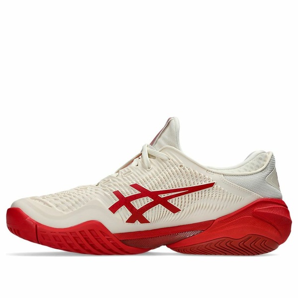 ASICS アシックス メンズ スニーカー  【ASICS Court FF 3 Novak \u0027Cream Classic Red\u0027 1041A522-968】  大きさ US_12(30.0珊)