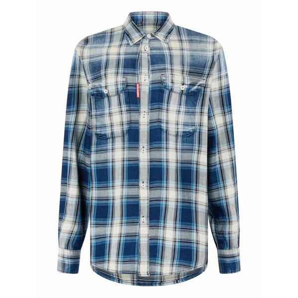 ディースクエアード レディース シャツ トップス Check pocket shirt Blue｜asty