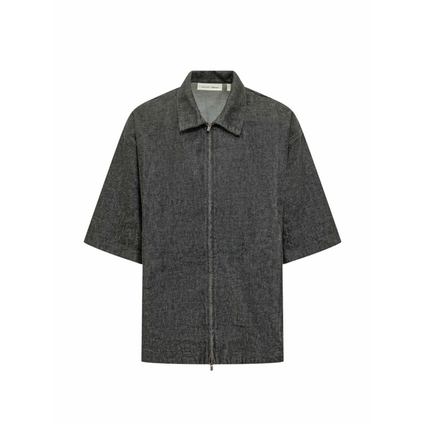 エフオージーエッセンシャルズ メンズ シャツ トップス Work full-zip denim shirt Black｜asty