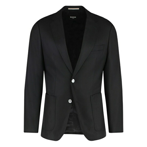 ボス メンズ ジャケット＆ブルゾン アウター Two-button single-breasted blazer Black｜asty