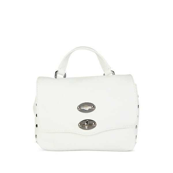ザネラート レディース ショルダーバッグ 御徒面子 Mini daily postina studded top-handle satchel bag  White