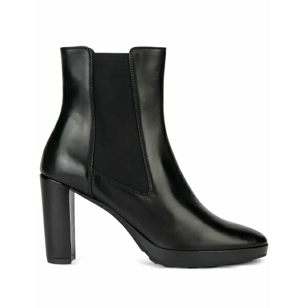 ジェオックス レディース ブーツ シューズ Walk pleasure elastic-panel block-heel booties Black｜asty