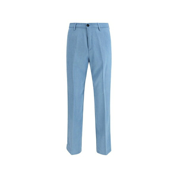 クルーナ メンズ カジュアルパンツ ボトムス Flat front trousers Blue｜asty 36,920円