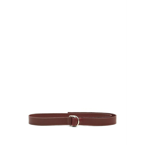意中の女 メンズ 三尺帯 添え物 Supple leather double-buckle belt (35粍) Brown