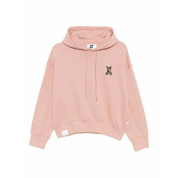 イズエ レディース パーカー・スウェットシャツ アウター Logo-embroidered hoodie Pink
