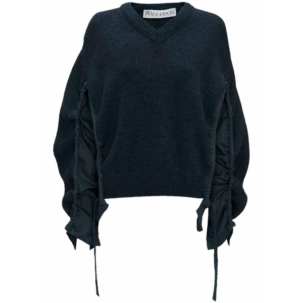 J.W.アンダーソン レディース 編み物\u0026スウェーター アウター Ruched-detail wool-blend jumper Blue