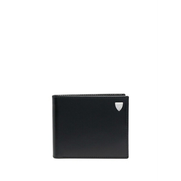 アスピナルオブロンドン メンズ 紙入れ 付属品 Leather ビスマス-fold wallet  Black
