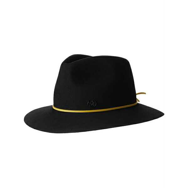 メゾンミッシェル  レディース 鳥打ち帽 付属物 Rico felt fedora hat Black