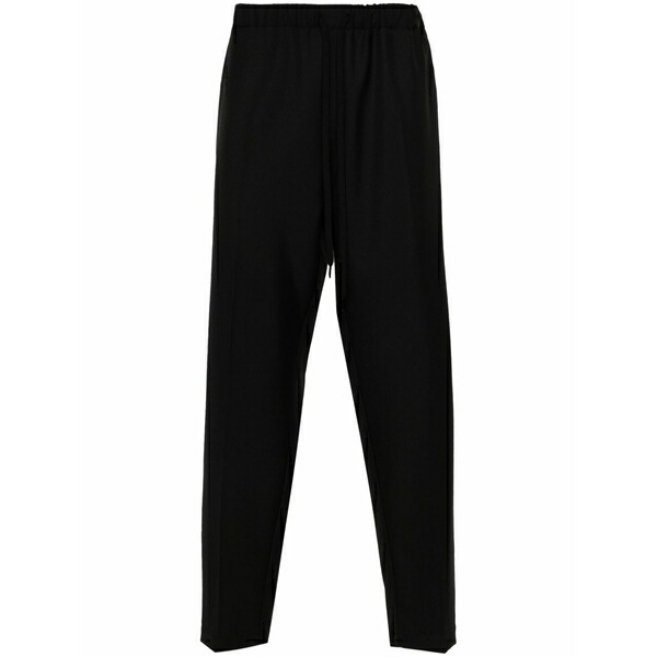 マルタンマルジェラ メンズ カジュアルパンツ ボトムス Tapered-leg drawstring trousers Black｜asty