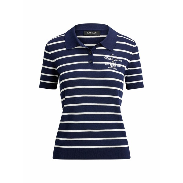 ラルフローレン レディース スポーツシャツ トップス Striped-pattern polo shirt Blue