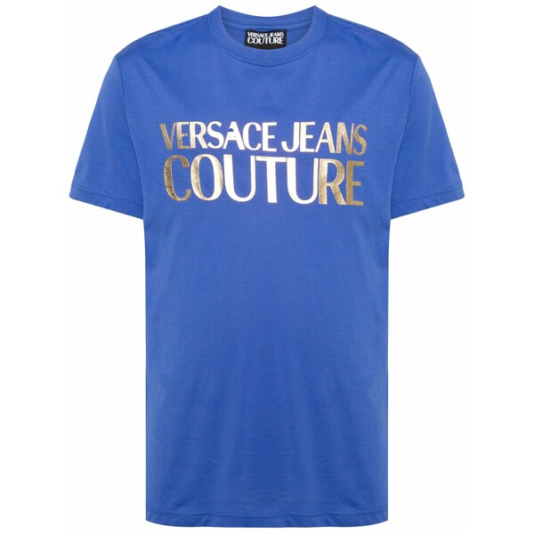 呼びりん探し回る メンズ プルオーバー トップス Logo-foil cotton t-shirt Blue