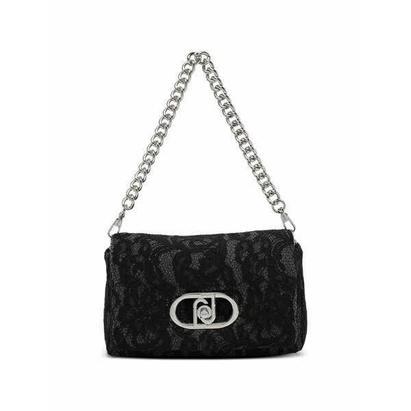リュージョー レディース ショルダーバッグ 御徒面子 Lace logo crossbody bag Black
