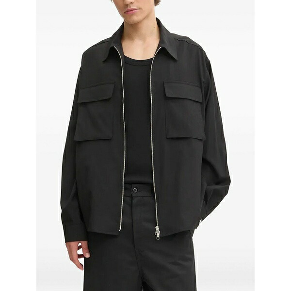 イロ メンズ ジャケット＆ブルゾン アウター Zip-fastening shirt jacket Black｜asty