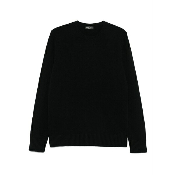 ロベルトコリーナ メンズ ニット&セーター アウター Crew-neck sweater Black|asty