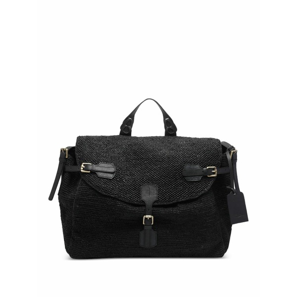 アイビリーブ メンズ ショルダーバッグ 御徒面子 Alpha buckle-closure cross-body bag Black