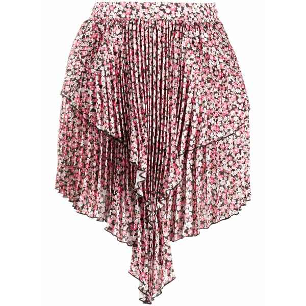 ワンダリング レディース スカート ボトムス Waterfall hem asymmetric mini skirt Pink|asty