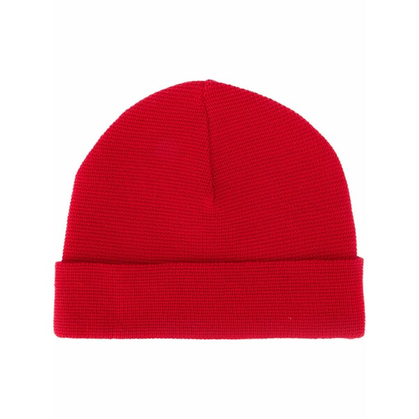アミ メンズ 帽子 アクセサリー Gauge-knit beanie Red|asty