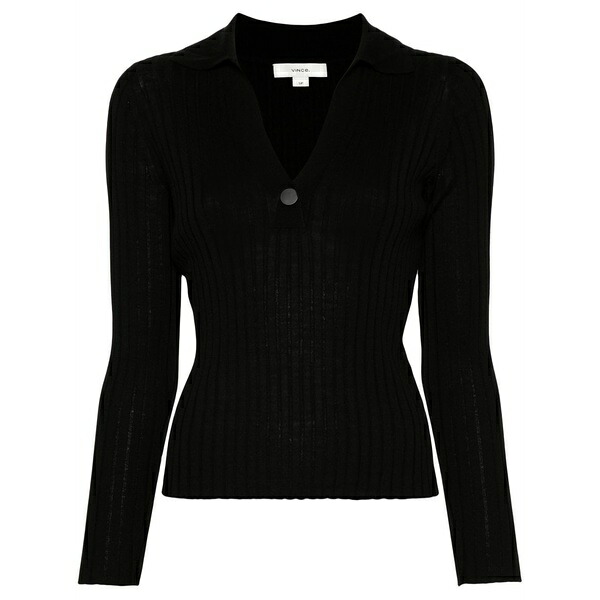 ヴィンス レディース スポーツシャツ トップス Snap polo sweater  Black