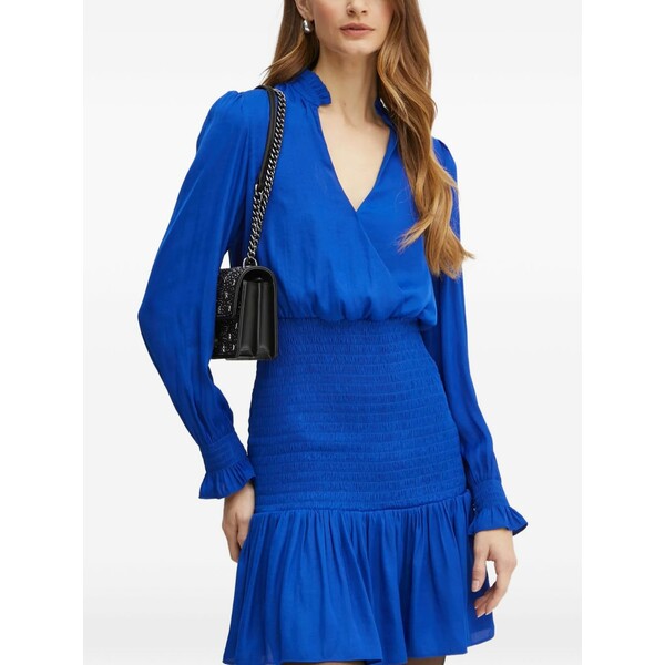 モーガンレーン レディース ワンピース トップス Ruffled smocked dress Blue|asty