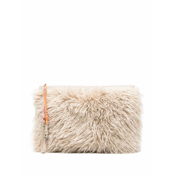 ツイン仕掛ける レディース クラッチペダル御徒面子 御徒面子 Wrist-strap clutch bag Neutrals