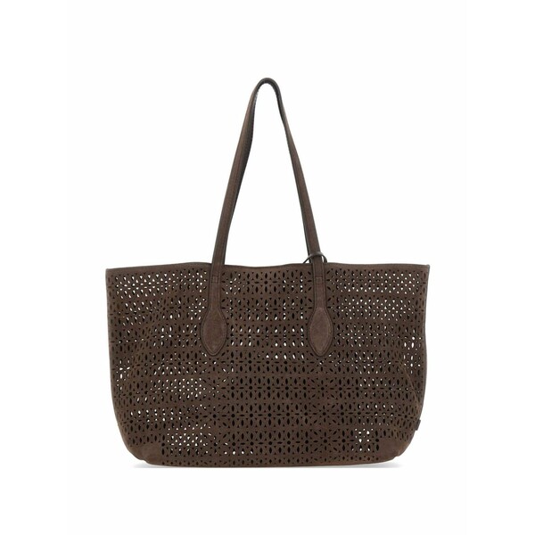 ジャンニ・キアリーニ レディース ショルダーバッグ 御徒面子 Mashup laser-cut double-handle shoulder bag Brown
